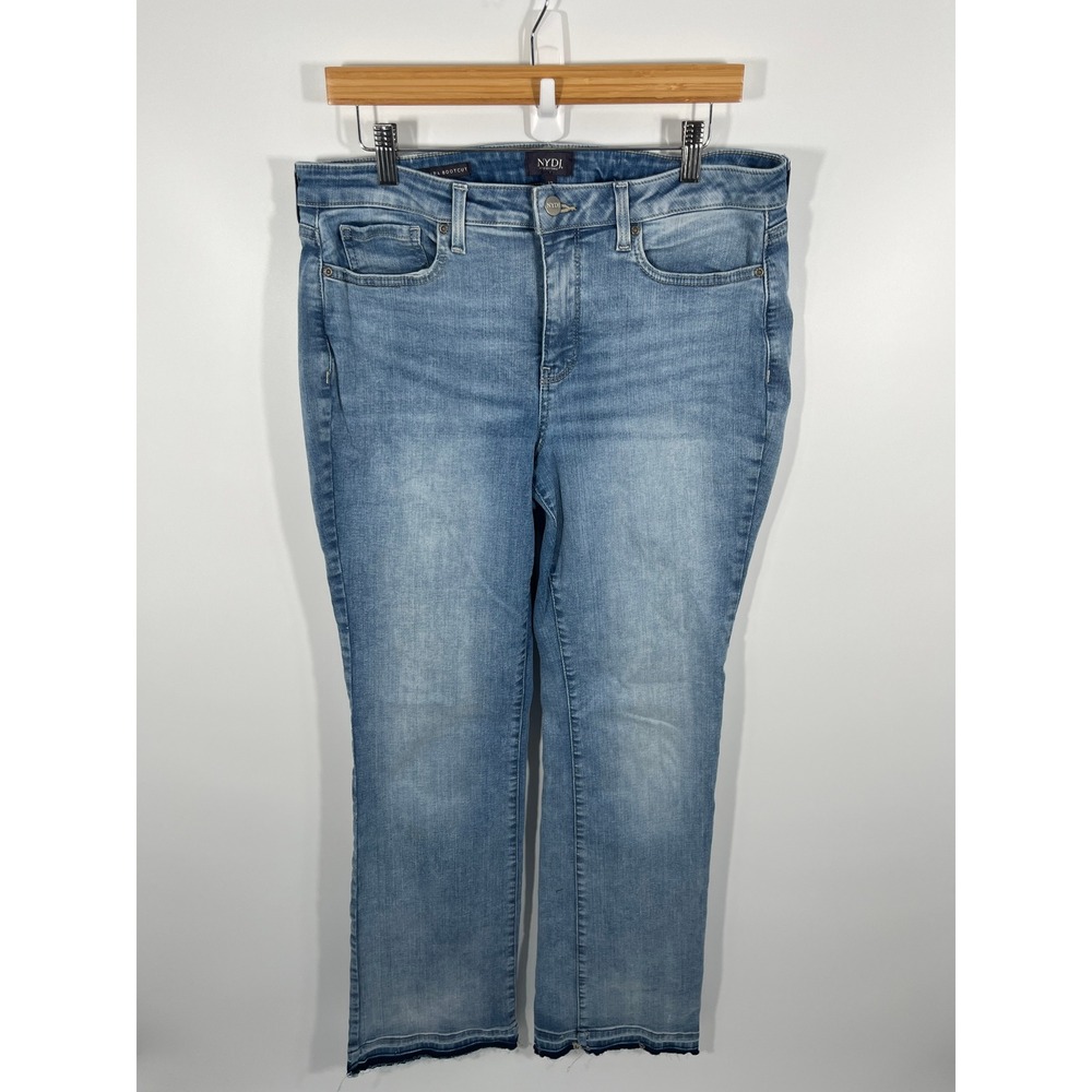 NYDJ Jeans Womens 12 Blue Barbara Bootcut Lift Tuck Mid Rise Medium Wash Denim - Picture 1 of 9